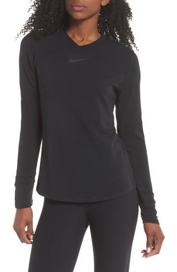 Women's Nike Dry Long Sleeve Pullover - Black