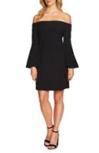 Petite Women's Cece Hadley Off The Shoulder Shift Dress P - Black