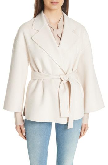 Women's Theory Wool & Cashmere Belted Jacket, Size - Ivory