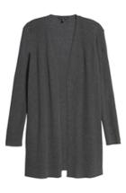 Petite Women's Eileen Fisher Long Wool Cardigan, Size P - Brown