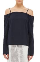Women's Topshop Boutique Tie Back Cold Shoulder Top Us (fits Like 0-2) - Blue