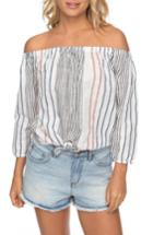 Women's Rozy Crossing Stripes Of The Shoulder Top - White