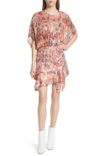 Women's Iro Wobam Metallic Chevron Asymmetrical Dress Us / 34 Fr - Orange