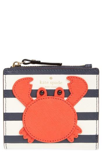 Women's Kate Spade New York Shore Thing - Stripe Adalyn Leather Wallet - Red