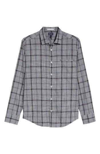 Men's Good Man Brand Plaid Sport Shirt, Size - Black