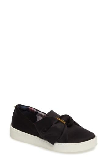 Women's Ted Baker London Alrami Bow Slip-on Sneaker M - Black