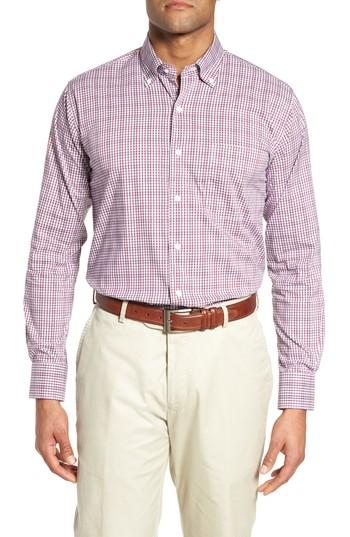 Men's Peter Millar Diamond Head Regular Fit Gingham Sport Shirt - Purple