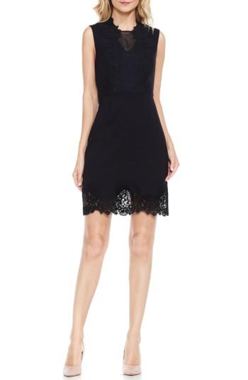 Women's Vince Camuto Lace Trim Sheath Dress - Black