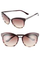 Women's Tom Ford 'emma' 56mm Retro Sunglasses - Bordeaux/ Gradient Brown