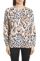 Women's Equipment Melanie Clouded Leopard Print Cashmere Sweater - White