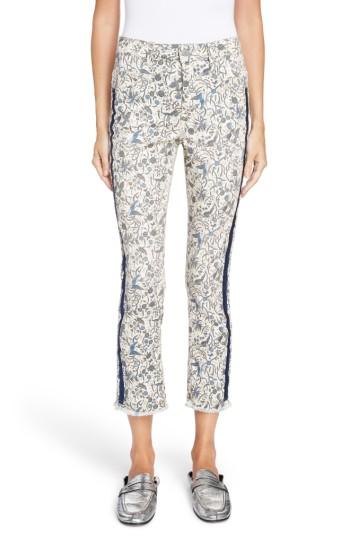 Women's Isabel Marant Etoile Ugo Print Crop Jeans Us / 34 Fr - Blue