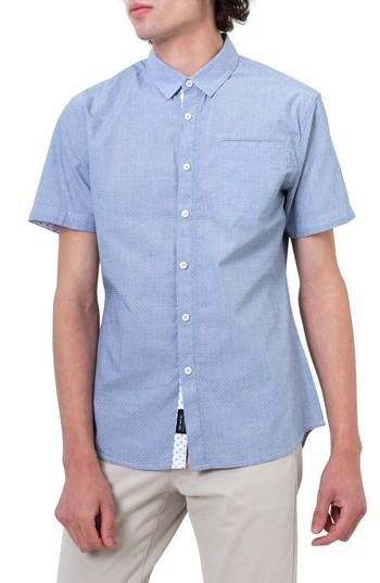 Men's 7 Diamonds Reflective Dobby Dot Sport Shirt - Grey
