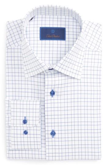 Men's David Donahue Regular Fit Dress Shirt .5 34/35 - Blue