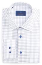 Men's David Donahue Regular Fit Dress Shirt .5 34/35 - Blue