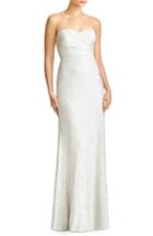 Women's Jy Jenny Yoo 'soho' Metallic Strapless Empire Waist Gown - Grey