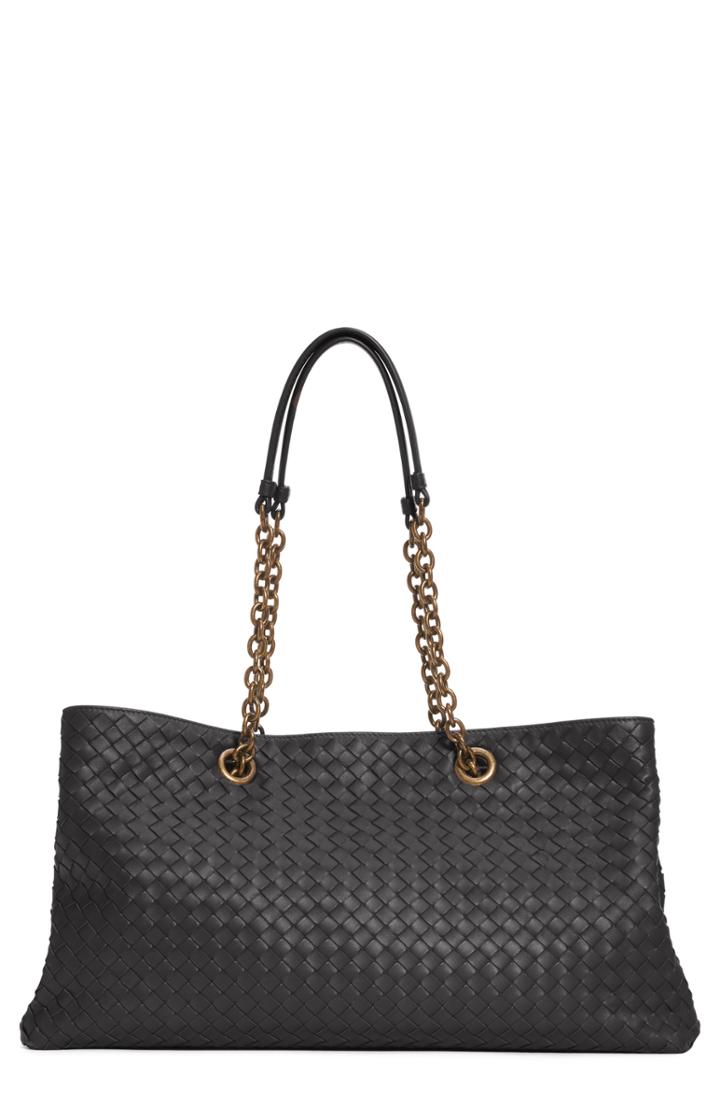 Bottega Veneta Intrecciato East/west Leather Tote Bag - Black