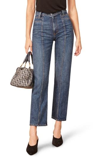 Women's Reformation '70s Seamed Jeans - Blue
