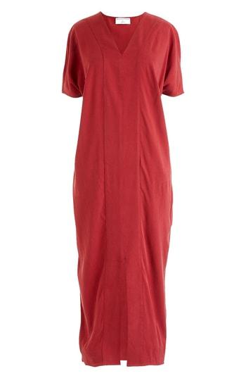 Women's Universal Standard For J.crew Stretch Cupro Midi Caftan, Size - Red