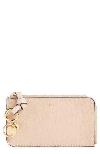 Women's Chloe Medium Alphabet Leather Charm Wallet - Brown