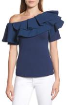 Women's Vince Camuto One-shoulder Ruffle Top, Size - Blue
