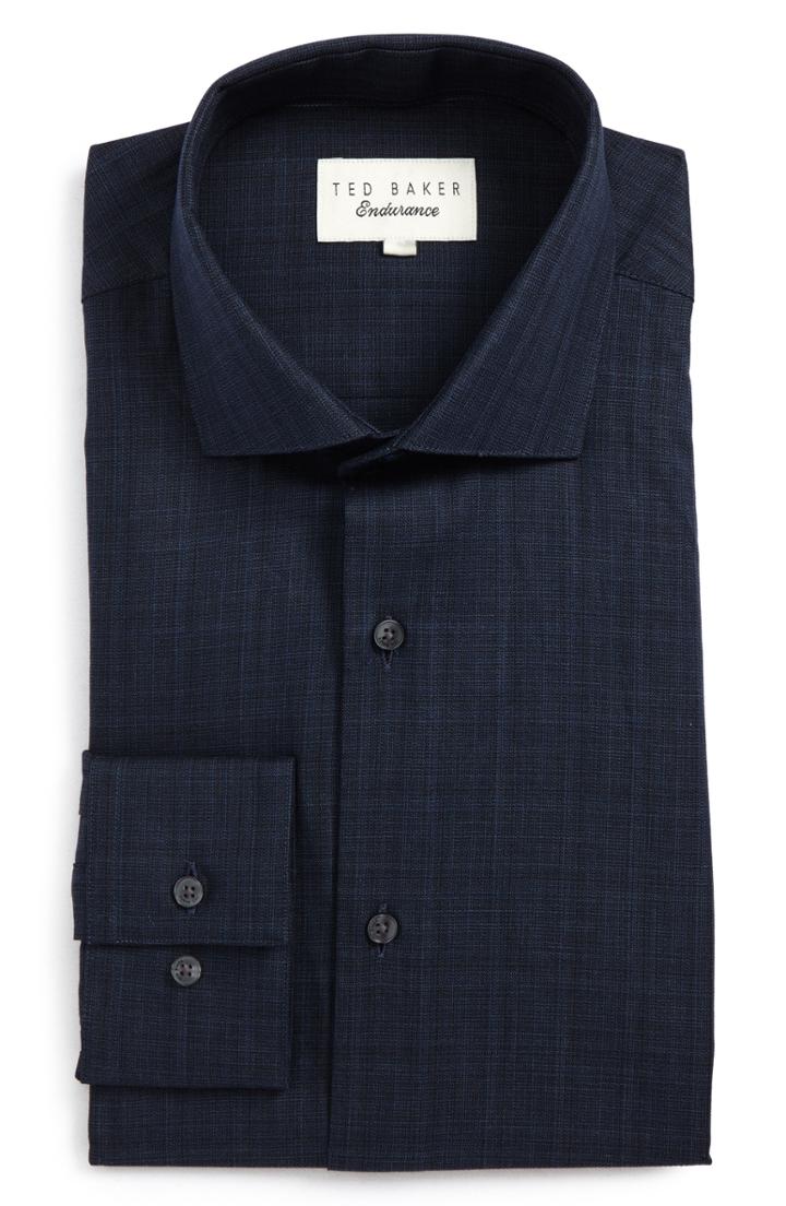 Men's Ted Baker London Endurance Cholet Trim Fit Dress Shirt 32/33 - Blue