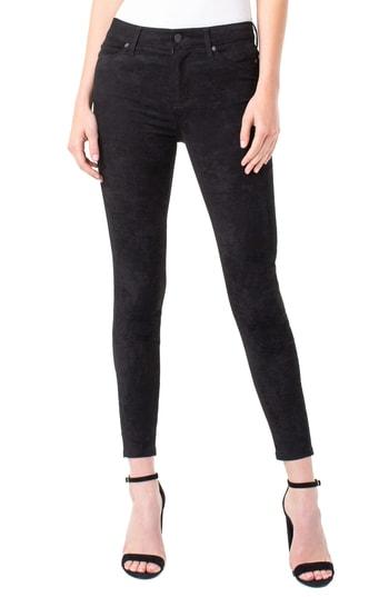 Women's Liverpool Abby Faux Suede Ankle Pants - Black
