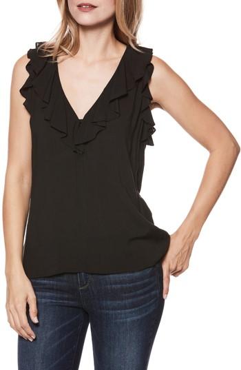 Women's Paige Farfalla Ruffle Sleeveless Top - Black