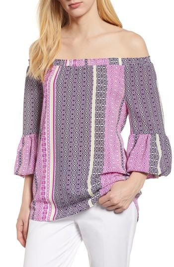 Women's Chaus Off Shoulder Bell Sleeve Top - Purple