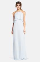 Women's Nouvelle Amsale 'cait' Chiffon Halter Gown - Grey