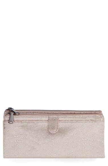 Women's Hobo 'taylor' Glazed Leather Wallet - Metallic