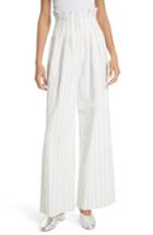 Women's Rebecca Taylor Stripe Wide Leg Pants - White