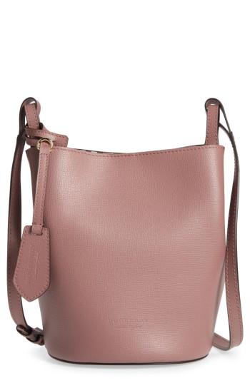 Burberry Small Lorne Leather Bucket Bag - Purple