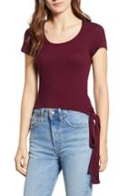 Women's Pst By Project Social T Side Tie Ribbed Tee - Burgundy