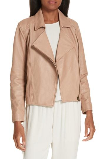 Women's Eileen Fisher Leather Moto Jacket