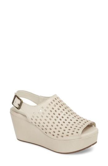 Women's Chocolat Blu Wally Platform Wedge Sandal M - White