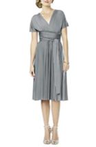Women's Dessy Collection Convertible Wrap Tie Surplice Jersey Dress - Grey