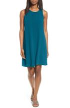 Women's Eileen Fisher Silk A-line Dress - Blue/green