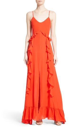 Women's L'agence Ruffle Maxi Dress - Red