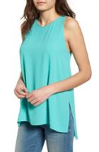 Women's Lush Side Slit Tank, Size - Blue/green
