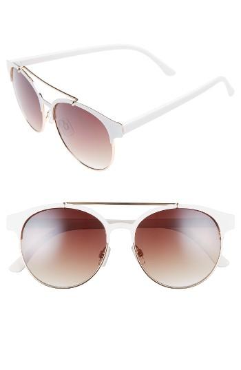 Women's Bp. 55mm Round Sunglasses - White/ Gold