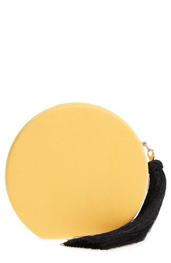 Natasha Couture Round Tassel Clutch - Yellow