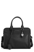 Alexander Mcqueen 'small Padlock' Calfskin Leather Satchel - Black
