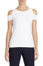 Women's Lafayette 148 New York Cold Shoulder Top, Size - White