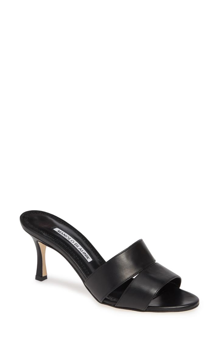 Women's Manolo Blahnik Iacopo Double Band Sandal .5us / 39.5eu - Black