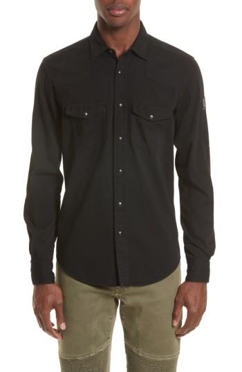 Men's Belstaff Somerford Extra Trim Fit Denim Shirt - Black