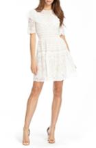 Women's Ml Monique Lhuillier Lace Skater Dress - White