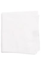Men's Nordstrom Men's Shop Solid Cotton & Silk Pocket Square, Size - White