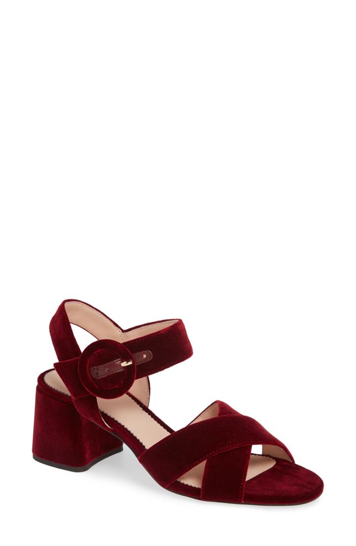 Women's J.crew Penny Cross Strap Sandal .5 M - Red