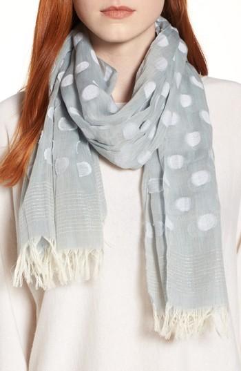 Women's Eileen Fisher Clip Dot Scarf, Size - Blue