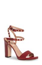 Women's Valentino Garavani Rockstud Ankle Strap Sandal Us / 37eu - Red